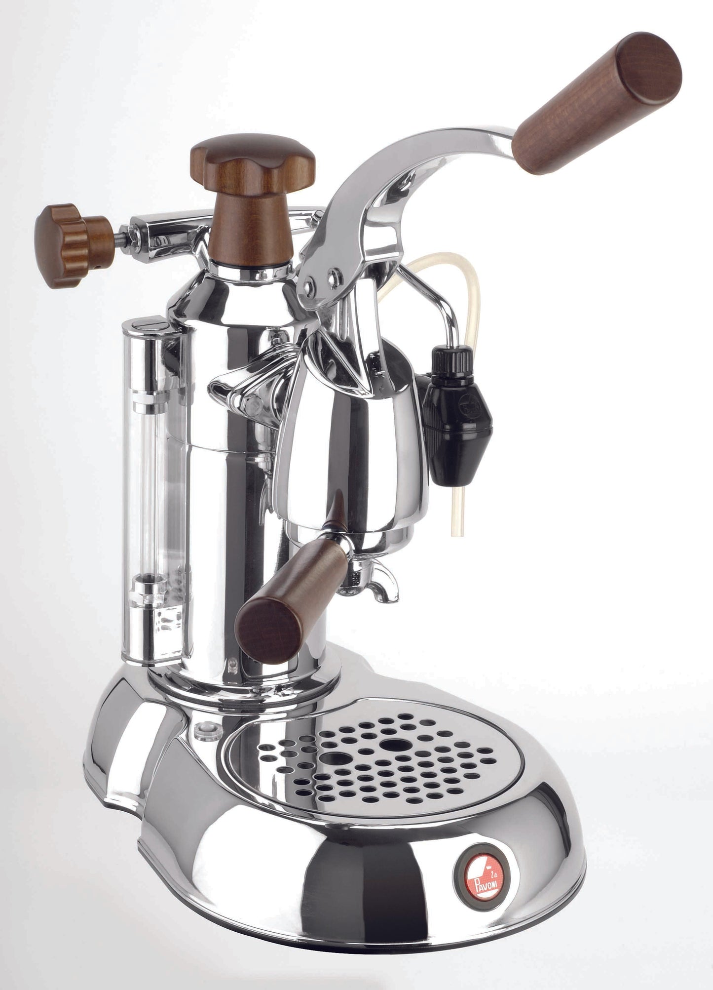 La Pavoni Stradivari ESW 8 8-Cup Europiccola Chrome Wood Lever Espresso Machine