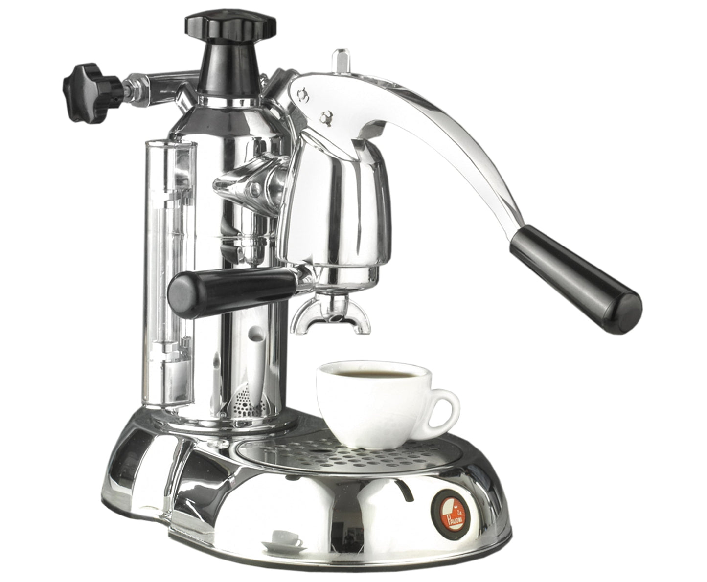 La Pavoni Stradivari ESC 8 8-Cup Chrome Black Lever Coffee Machine