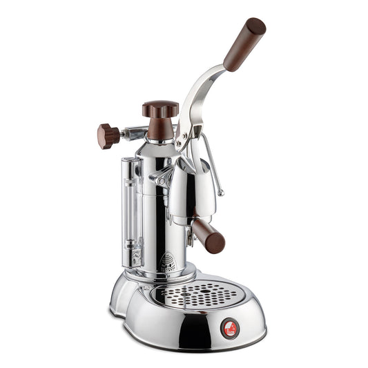 La Pavoni Stradivari ESW 8 8-Cup Europiccola Chrome Wood Lever Espresso Machine