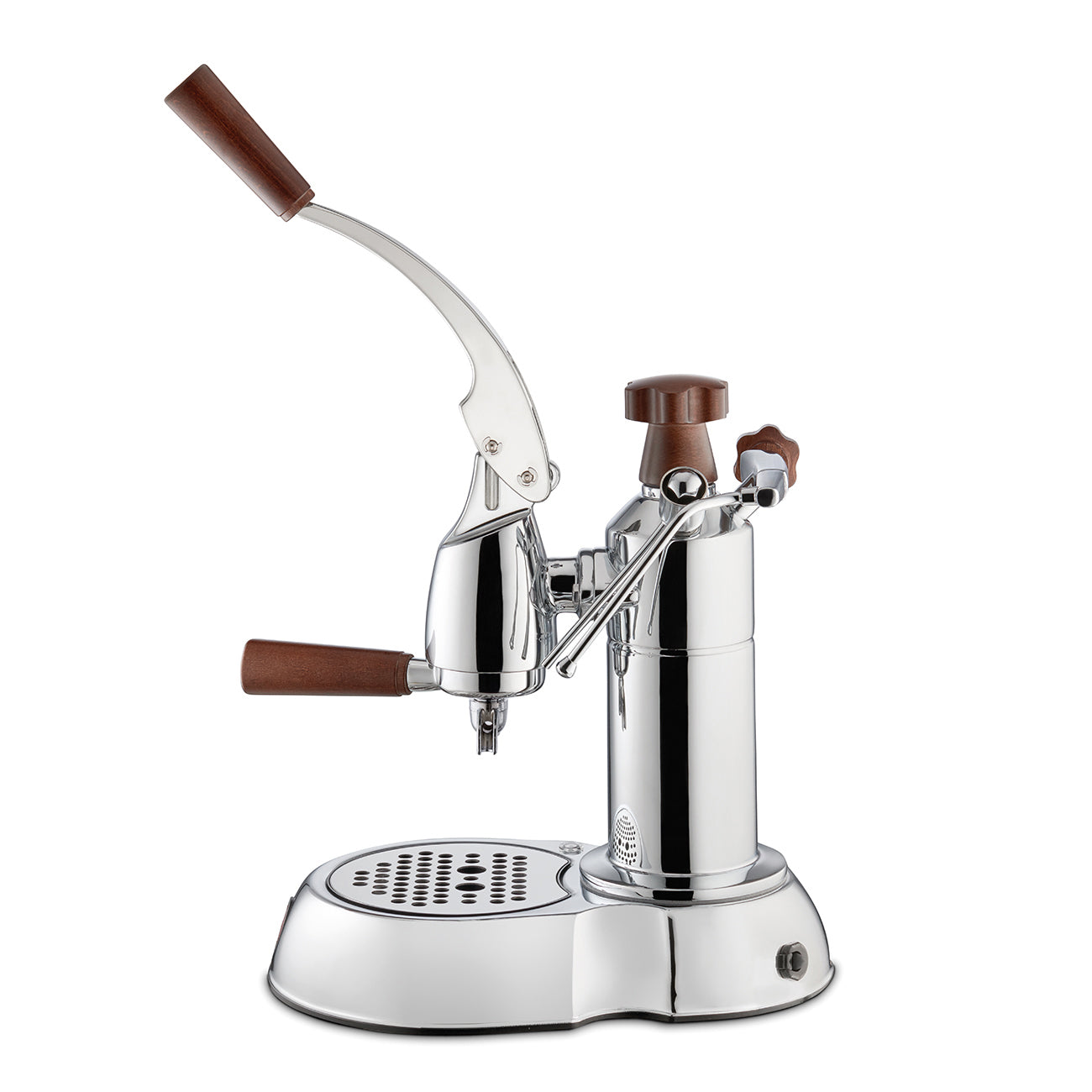 La Pavoni Stradivari ESW 8 8-Cup Europiccola Chrome Wood Lever Espresso Machine