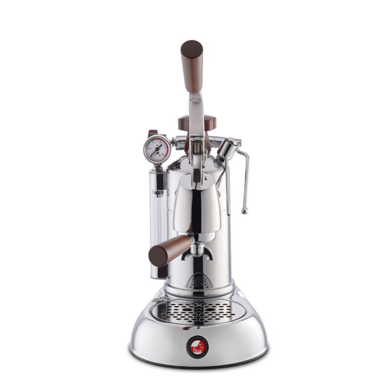 La Pavoni Stradivari PSW 16 Professional 16-Cup Chrome Wood Lever Espresso Machine